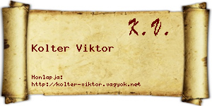 Kolter Viktor névjegykártya